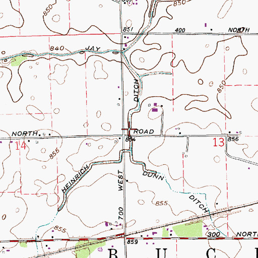 Topographic Map of Heinrich Ditch, IN