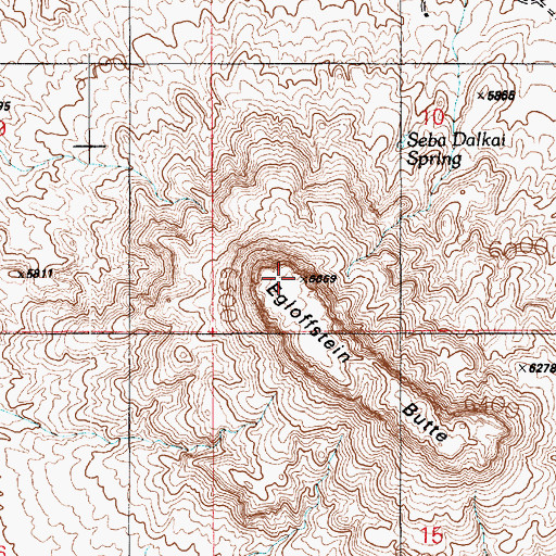 Topographic Map of Egloffstein Butte, AZ