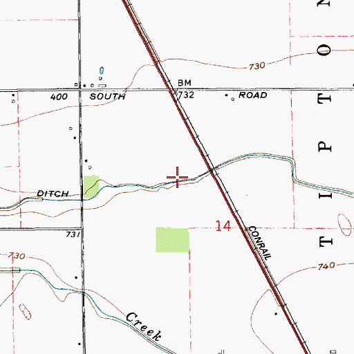 Topographic Map of Helvie Ditch, IN