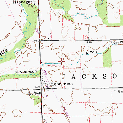 Topographic Map of Henderson Ditch, IN