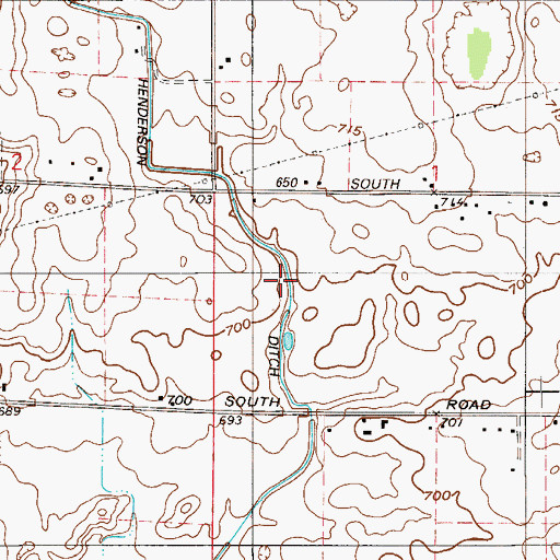 Topographic Map of Henderson Ditch, IN