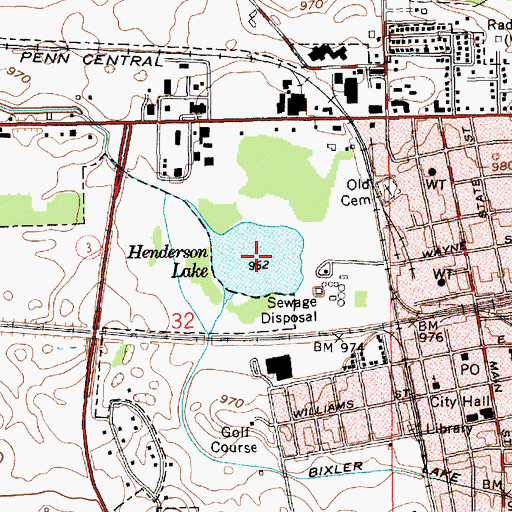 Topographic Map of Henderson Lake, IN
