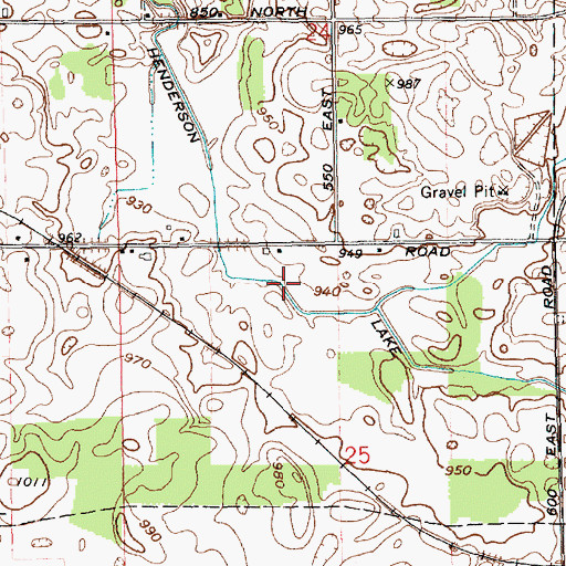 Topographic Map of Henderson Lake Ditch, IN