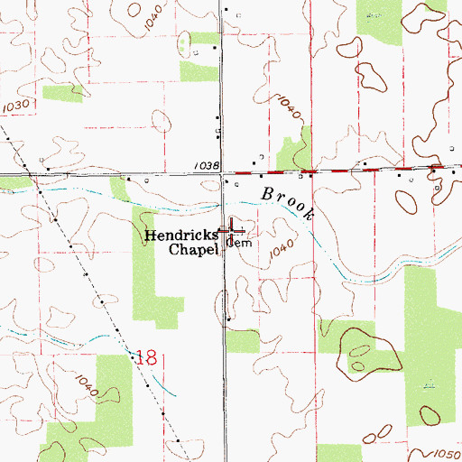 Topographic Map of Hendricks Chapel, IN