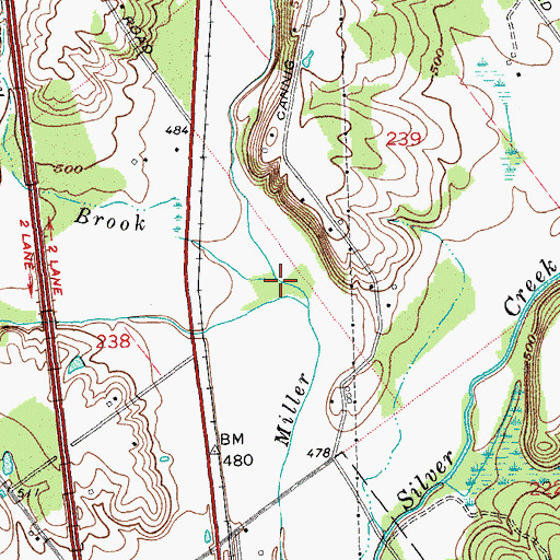 Topographic Map of Henry Brook, IN