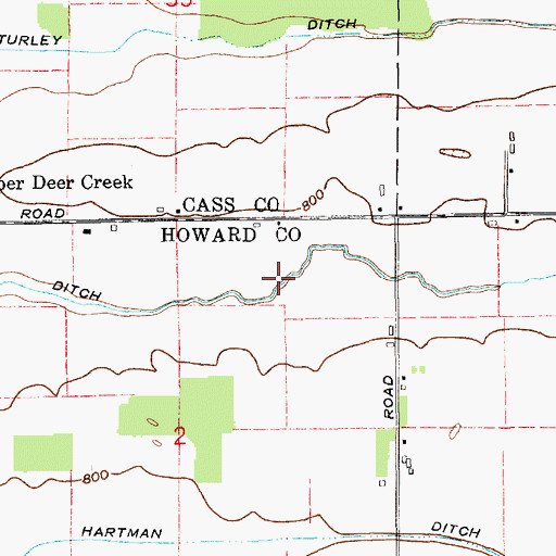 Topographic Map of Henry Gilbert Ditch, IN