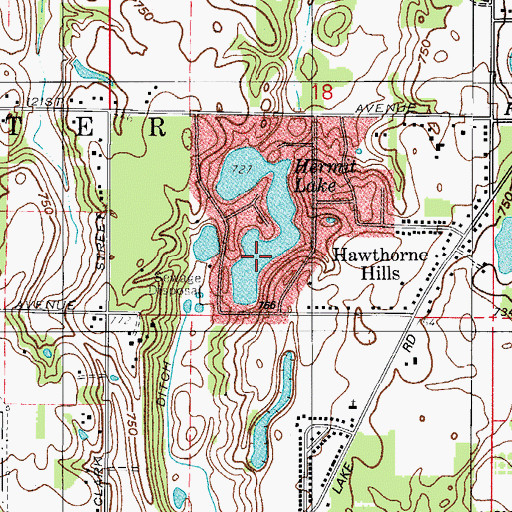 Topographic Map of Hermit Lake, IN