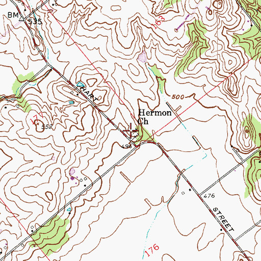 Topographic Map of Hermon Church, IN