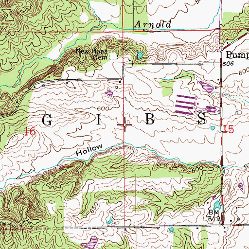 Topographic Map of Herron Hollow, IN