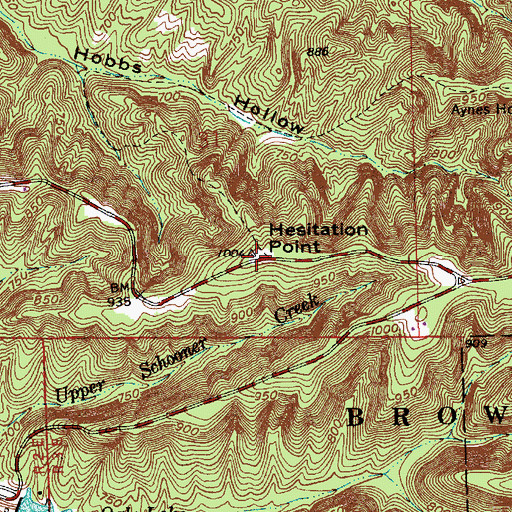 Topographic Map of Hesitation Point, IN