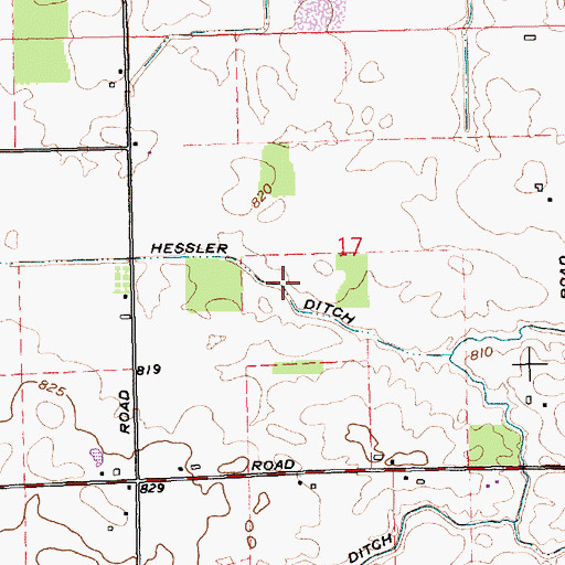 Topographic Map of Hessler Ditch, IN