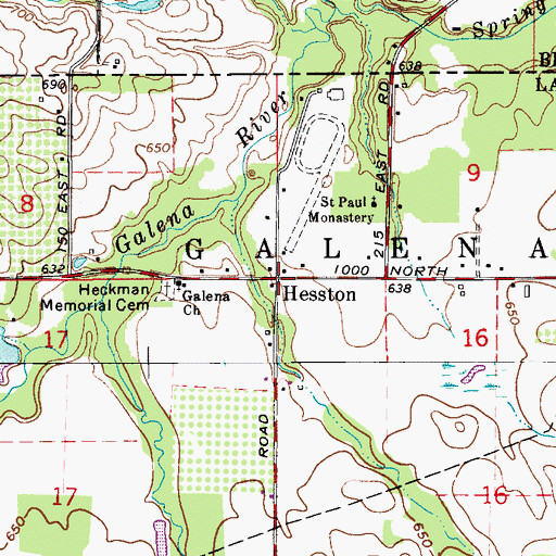 Topographic Map of Hesston, IN