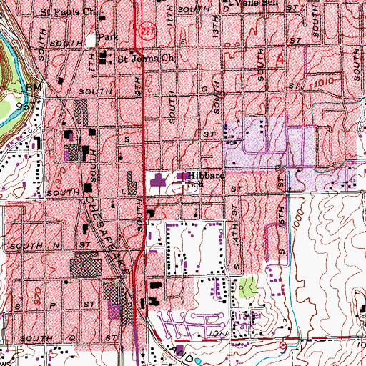 Topographic Map of Hibberd Junior High School, IN