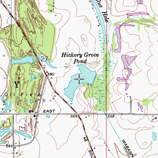 Topographic Map of Hickory Grove Pond, IN