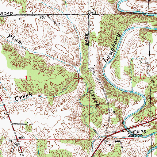 Topographic Map of Hickory Lick Creek, IN