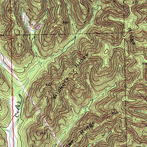 Topographic Map of Hickory Ridge, IN