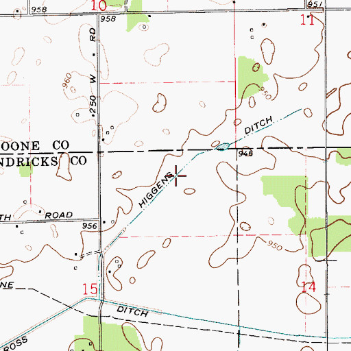 Topographic Map of Higgens Ditch, IN