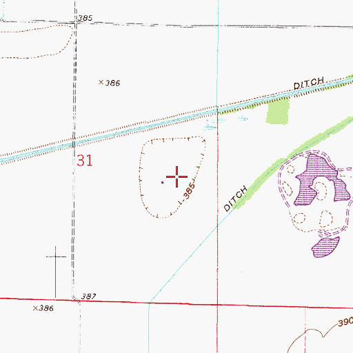 Topographic Map of Higginbotham Ditch, IN