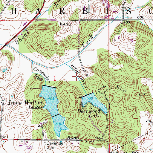Topographic Map of High Ditch, IN