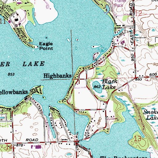 Topographic Map of Highbanks, IN