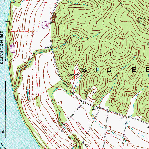 Topographic Map of Highland Creek, IN