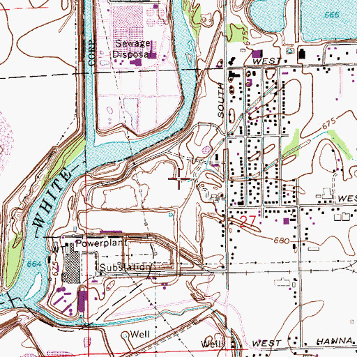 Topographic Map of Highland Creek, IN