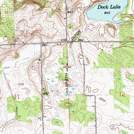 Topographic Map of Hildreth Ditch, IN