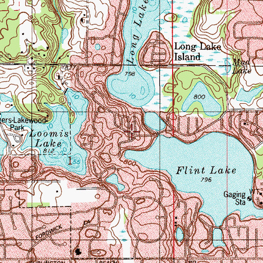 Topographic Map of Hillcrest, IN