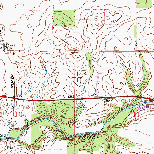 Topographic Map of Hillsboro, IN
