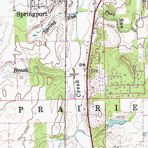 Topographic Map of Hillside Brook, IN