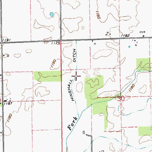 Topographic Map of Hinshall Ditch, IN