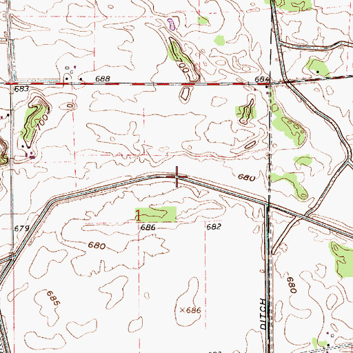 Topographic Map of Hoagland Ditch, IN