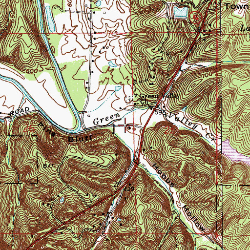 Topographic Map of Hobbs Hollow, IN