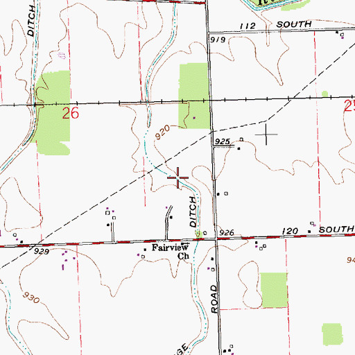 Topographic Map of Hodge Ditch, IN