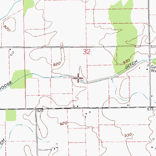 Topographic Map of Hodge Ditch, IN