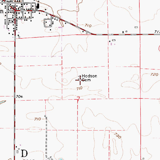 Topographic Map of Hodson Cemetery, IN