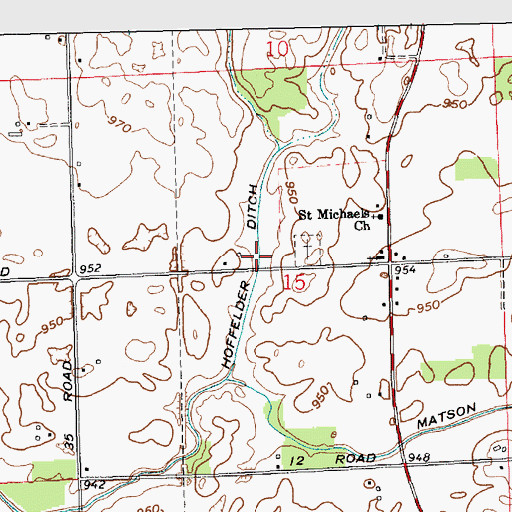 Topographic Map of Hoffelder Ditch, IN