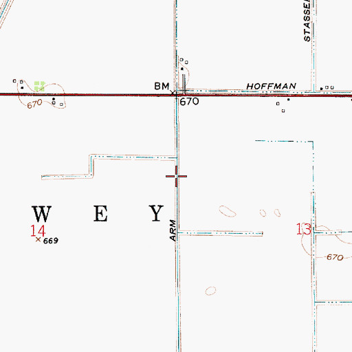 Topographic Map of Hoffman Arm, IN