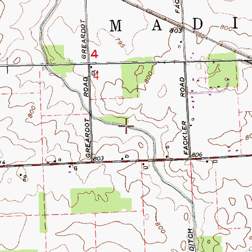 Topographic Map of Hoffman Ditch, IN