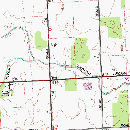 Topographic Map of Hoffman Lepper Ditch, IN