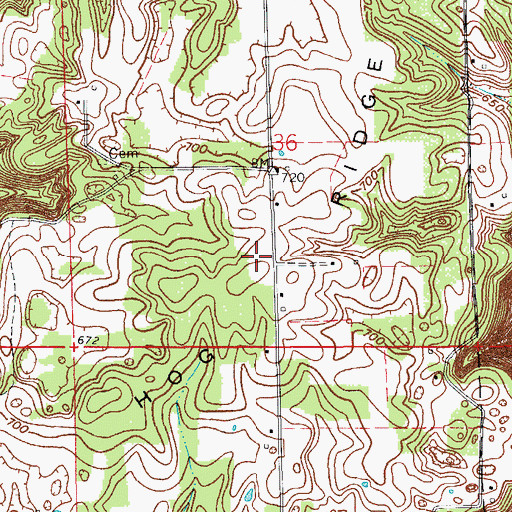 Topographic Map of Hog Ridge, IN