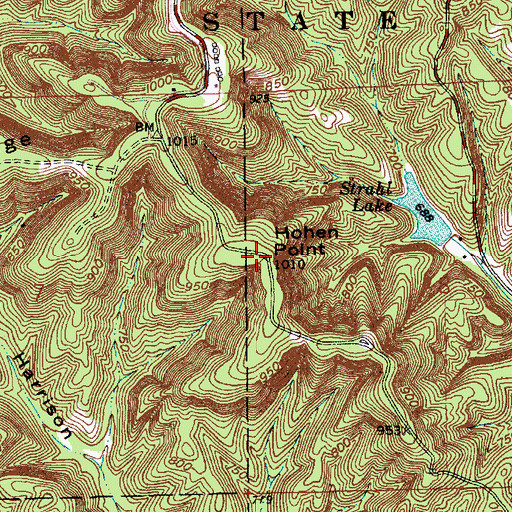 Topographic Map of Hohen Point, IN