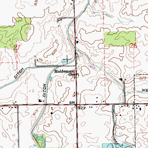 Topographic Map of Holdeman Church, IN