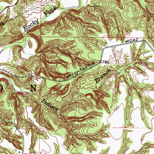 Topographic Map of Holder Cemetery, IN