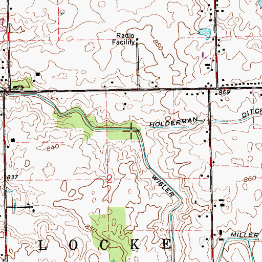 Topographic Map of Holderman Ditch, IN