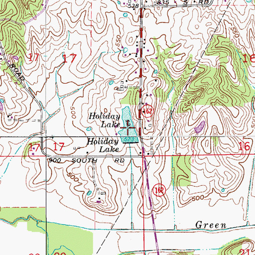 Topographic Map of Holiday Lake, IN