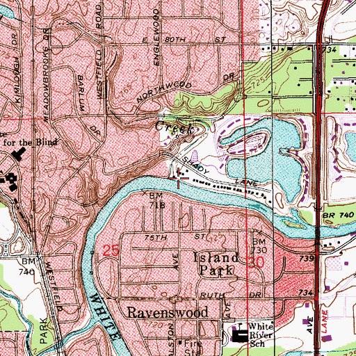 Topographic Map of Holly Creek, IN