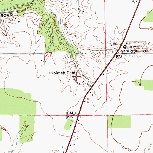 Topographic Map of Holman Cemetery, IN