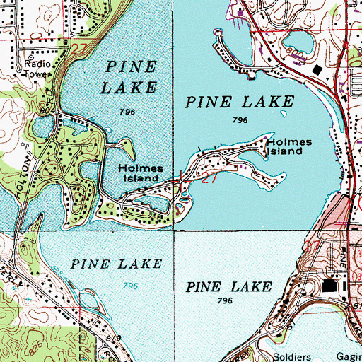 Topographic Map of Holmes Island, IN