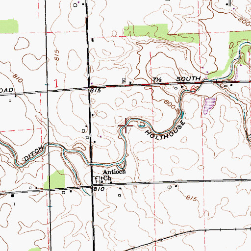 Topographic Map of Holthouse Ditch, IN